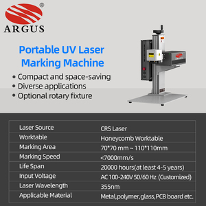 Machine de marquage laser UV de bureau <span class=keywords><strong>ARGUS</strong></span> 5W à <span class=keywords><strong>prix</strong></span> d'usine, graveur et découpeur mini DIY Sino Galvo pour plastique, métal, verre, bouteille, PBC - Product Image 2