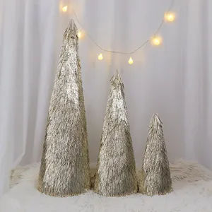 Glitter koni ağacı tatil/düğün dekorasyon için mini noel ağacı ayarlayın.