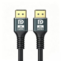 Câble tressé plaqué or 8K DP 1.4, 32,4 Gbps, 8K60Hz, 4K120Hz, 2K240Hz, HDR DSC, gaine en PVC pour moniteur de jeu, ordinateur et projecteur