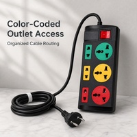Multiprise domestique avec interrupteur, 6 prises, 2m, 3 ports USB, norme européenne, nouvelle multiprise à commande totale