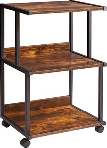 Chariot de bar à structure bois et métal, 3 niveaux, chariot de cuisine pour <span class=keywords><strong>micro</strong></span>-ondes, îlot <span class=keywords><strong>sur</strong></span> roulettes, station café, armoire de cuisine - Product Image 3
