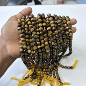 Venta al por mayor de cuentas redondas de ojo de tigre de 8 mm para todo tipo de fabricación de joyas cuentas redondas de ojo de tigre - Product Image 4