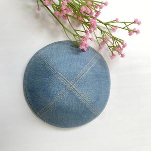 หมวกสำหรับคนยิว DENIM kippot หมวกยิวที่มีการเย็บปักถักร้อยหรือการพิมพ์ที่กำหนดเอง <span class=keywords><strong>yarmulke</strong></span> - Product Image 1