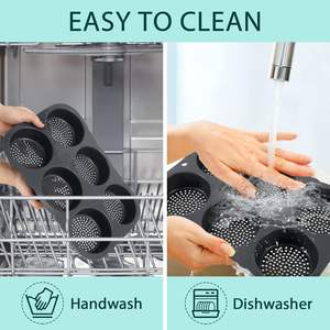 Moule à <span class=keywords><strong>hamburger</strong></span> en silicone <span class=keywords><strong>de</strong></span> qualité alimentaire à 6 cavités, moule à <span class=keywords><strong>pain</strong></span> antiadhésif, résistant à la chaleur, lavable au lave-vaisselle, <span class=keywords><strong>pain</strong></span> à <span class=keywords><strong>hamburger</strong></span> fait <span class=keywords><strong>maison</strong></span> - Product Image 6