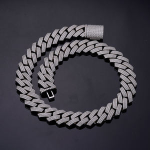 Collana a Catena Cubana Miami da Uomo Iced Out Personalizzata in Argento Sterling <span class=keywords><strong>925</strong></span> e Ottone con Diamanti Moissanite Vvs e Zirconi - Product Image 4