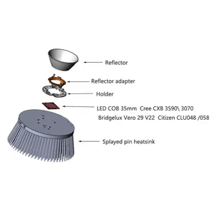 150mm profilé en aluminium extrudé dissipateur de chaleur dissipateur thermique à ailettes 100W radiateur de lumière led haute puissance