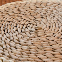 Ensemble de sets de table ronds en jonc de mer - Sets de table tissés pour la décoration de la salle à manger - Sets de table résistants à la chaleur et durables
