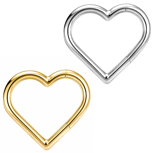 TT - Boucles d'oreilles créoles articulées en titane ASTM-F136 pour enfants, motif cœur, pour <span class=keywords><strong>piercing</strong></span> de septum et <span class=keywords><strong>tragus</strong></span> - Product Image 3