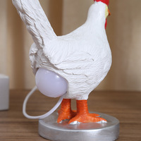 Drôle poulet pondant des oeufs Statue veilleuses USB mignon coq poule lampe de table lanternes d'animaux pour la décoration intérieure