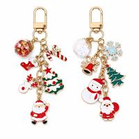 Porte-clés en alliage de zinc motif sapin de Noël, bonhomme de neige, flocon de neige, Père Noël, cloche, dessin animé mignon, cadeau pour femmes et hommes, fait main, vente en gros