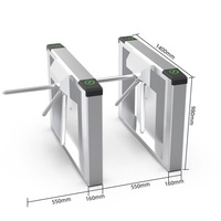 Taiwei TR-01 Portillon tournant trépied entièrement automatique à double moteur pour salle de sport, contrôle d'accès HS, reconnaissance faciale, alliage d'aluminium, IP54, 0,8s