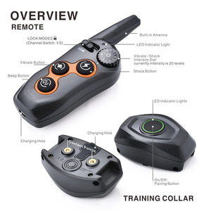 Addestratore per Cani Remoto 1 a 1 Controllo Antiabbaio Efficace Portata 400m Controllo Simultaneo per 2 Cani 3 Modalità di Addestramento Impermeabile IPX7 - Product Image 3