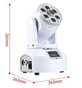 Santu nuevo <span class=keywords><strong>Gemini</strong></span> 6 luces RGBW que sacuden la cabeza patrón de tinción 2 en 1 haz de luz con cabezal móvil Luz de escenario - Product Image 4