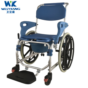 Silla de baño Manual con ruedas, orinal de mesita de noche, asiento de inodoro, cómoda, extraíble, 894 - Product Image 4
