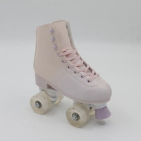 Patins à roulettes Quad extérieurs pour femmes et filles de haute qualité avec roue en cuir synthétique synthétique et patins à roulettes clignotants en PVC