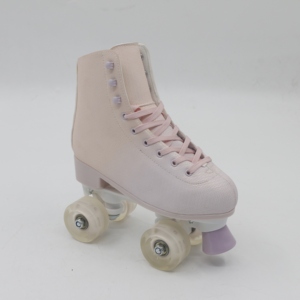 Patins à roulettes Quad extérieurs pour femmes et filles de haute qualité avec roue en cuir synthétique synthétique et patins à roulettes clignotants en PVC - Product Image 1