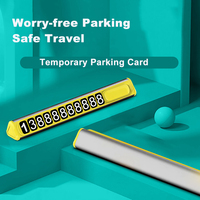 Tarjeta de Número de Teléfono para Estacionamiento Temporal, Deslizable, Oculta, de ABS Amarillo y Aleación de Aluminio, Protector de Privacidad para Matrícula, Personalizable con Logotipo, para Escritorio