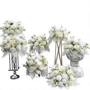 Boule de fleurs en soie lisse pour décoration de mariage, centre de table événementiel avec fleurs artificielles, taille 1,8-2,4 m, design asymétrique brisé - Product Image 1