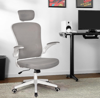 Chaise de bureau ergonomique moderne à dossier haut en maille avec accoudoirs réglables et soutien lombaire pour le bureau à domicile