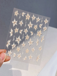New Arrival French Waterproof Devil <b>Flower</b> 3D Nail Art Decals Exquisite Ice Translucent Liquid Adhesive Plastic Non-Toxic BPA - Product Image 6