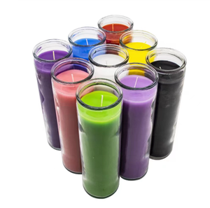 Wholesale Cheap Price 8 Inch Empty Glass Jar 7 Days Votive Candles Spiritual Candles Church Prayer Religious Glass Candle Jar - Product Image 1