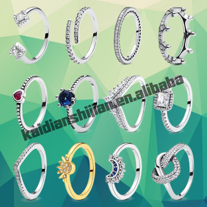 Anillo de plata de ley 925 para mujer, corona original, romántico, chapado en rodio, circonita, joyería de lujo para aniversario y boda - Product Image 1