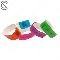 Pulsera de Papel Desechable Programable NFC RFID DuPont, No Removible, ISO 15693 13.56MHz para 1K, Impermeable para Eventos