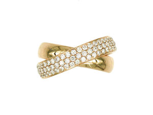 Bague de chevalière empilable à deux couleurs en or plaqué 18 carats, résistante à l'eau et à l'oxydation, avec CZ exquis, pour femme - Product Image 3