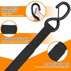 <span class=keywords><strong>สาย</strong></span>รัดโพลีเอสเตอร์แบบมีตัวล็อค รับน้ำหนักได้ 800 กก. ขนาด <span class=keywords><strong>1</strong></span> <span class=keywords><strong>นิ้ว</strong></span> สำหรับงานหนัก พร้อมตะขอรูปตัว J สองอัน สำหรับรถบรรทุก รถยนต์ และการรัดสินค้า ขายส่ง - Product Image 4