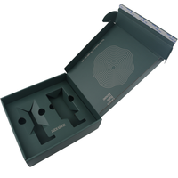 Boîte cadeau en carton ondulé vert foncé avec fermeture adhésive, impression personnalisée pour ensemble de soins corporels et de bain, vente en gros, directement de l'usine
