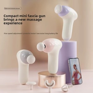 <b>MINI</b> Fascia Gun Fitness Exercise Portable High-Frequency <b>Vibration</b> Massager Full-Body Myofascial Release 4 Massage Heads Musical - Product Image 2