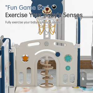 Vườn chơi xếp gọn cho trẻ mẫu giáo, hàng rào an toàn bằng nhựa cho bé, sân chơi trong nhà, nhà trẻ, sân chơi di động có cửa - Product Image 3