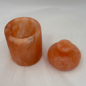 Pot à bonbons en sel de cristal de l'Himalaya, décoration de table, rangement, pot à bonbons en sel rose, pierre naturelle, artisanat artisanal, pot de rangement - Product Image 4