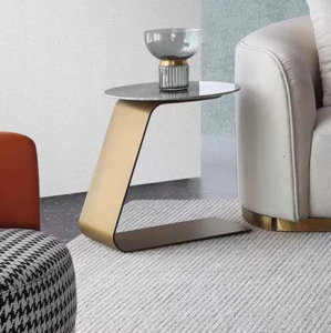 Mesa Auxiliar Personalizable de Acero Inoxidable para Sofá, Soporte de Esquina con Base <span class=keywords><strong>y</strong></span> Patas para Mármol o Pizarra para Sala de Estar - Product Image 1