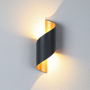 <span class=keywords><strong>Applique</strong></span> murale LED dorée nordique moderne pour intérieur/extérieur, design spirale, étanche, pour décoration de salon - Product Image 4