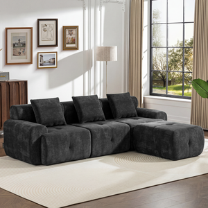 Luxury Compressed Memory Foam <b>Sofa</b> Set Meroow MS1 Chenille Fabric Couches for Apartment Hotel Villa Vacuum Packed UK Stock - Product Image 3