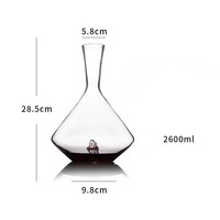 Carafe à whisky en verre JH 2026 avec base iceberg, décanteur à vin conique inversé pour fêtes et mariages, logo personnalisable