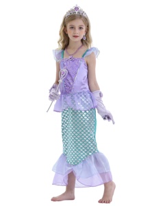 Vestidos de fiesta de Halloween para niña pequeña, disfraz de sirena, princesa <span class=keywords><strong>Ariel</strong></span>, Cosplay - Product Image 4