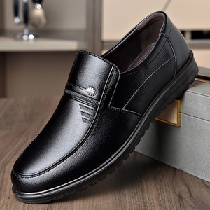 Men's Top-Grain Leather Shoes Rubber Outsole <b>Low</b> <b>Heel</b> Breathable Office Casual Wear Wenzhou Origin - Product Image 1