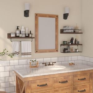 <b>Wall</b> Mounted <b>Floating</b> <b>Shelf</b> Bathroom Kitchen Storage Rack 3 Tier Rectangle Durable <b>Wall</b> Mounted Custom Size - Product Image 4