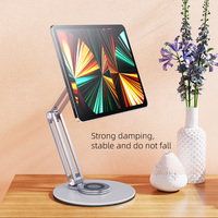 Nouveau design en alliage d'aluminium réglable rotatif vide ventouse électrique tablette support de téléphone portable pour bureau