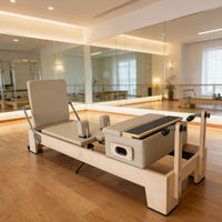 Cama Reformador en Bois d'Érable Compacte et Multifonctionnelle pour Pilates, Yoga et Entraînement du Core, pour Studio