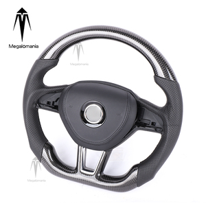 Volante de Cuero con LED y Fibra de Carbono para Skoda Kodiak, Skoda Yeti, <span class=keywords><strong>Octavia</strong></span> RS, Fabia RS - Product Image 2