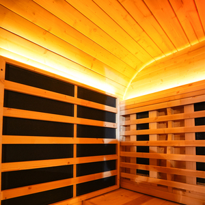 Sauna de Lujo para 3-4 Personas, Fabricada con Madera de Abeto Canadiense, con Ventana Panorámica, Terapia de Luz Infrarroja, para Jardín o Villa - Product Image 4