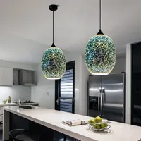 Lámpara colgante de diseño creativo 3D, lámpara de araña de cristal de colores, moderna, nórdica, para techo