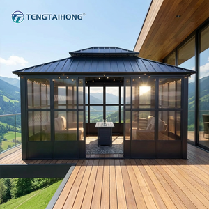 Système intelligent de véranda imperméable avec moustiquaire <span class=keywords><strong>et</strong></span> toit ouvrant, structure en aluminium durable 12*14 pieds pour jardin <span class=keywords><strong>et</strong></span> cour arrière - Product Image 1