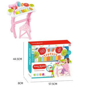 Wholesale Piano Keyboard Light Drum Microphone <b>Stool</b> Electronic Piano Children's Educational Toy English - Product Image 6