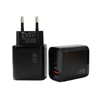 Chargeur de téléphone 45W PD USB QC3.0 Quick Charging EU/US Plug Fast Charging pour Samsung pour iPhone Mobile 20W Type-C Charger