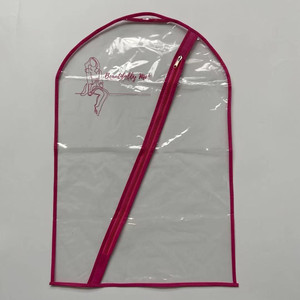 46x70cm Hot Pink Trim Clear PVC Traje de baile Bolsa de ropa - Product Image 2