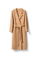 Manteau en cachemire mélangé double face pour femme, respirant, avec logo, coupe oversize longue, ceinturé, manches classiques, du fabricant OEM